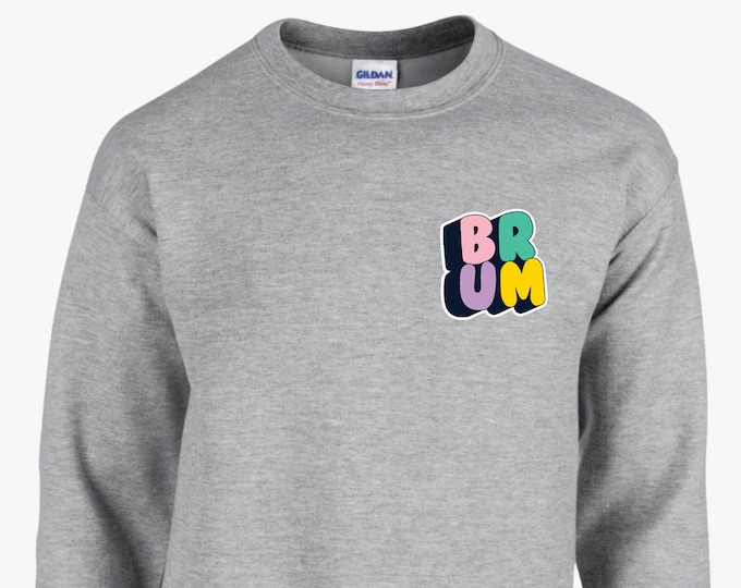 Brum Pocket Print unisex jumper/sweatshirt navy/black/green/pink/grey/blue