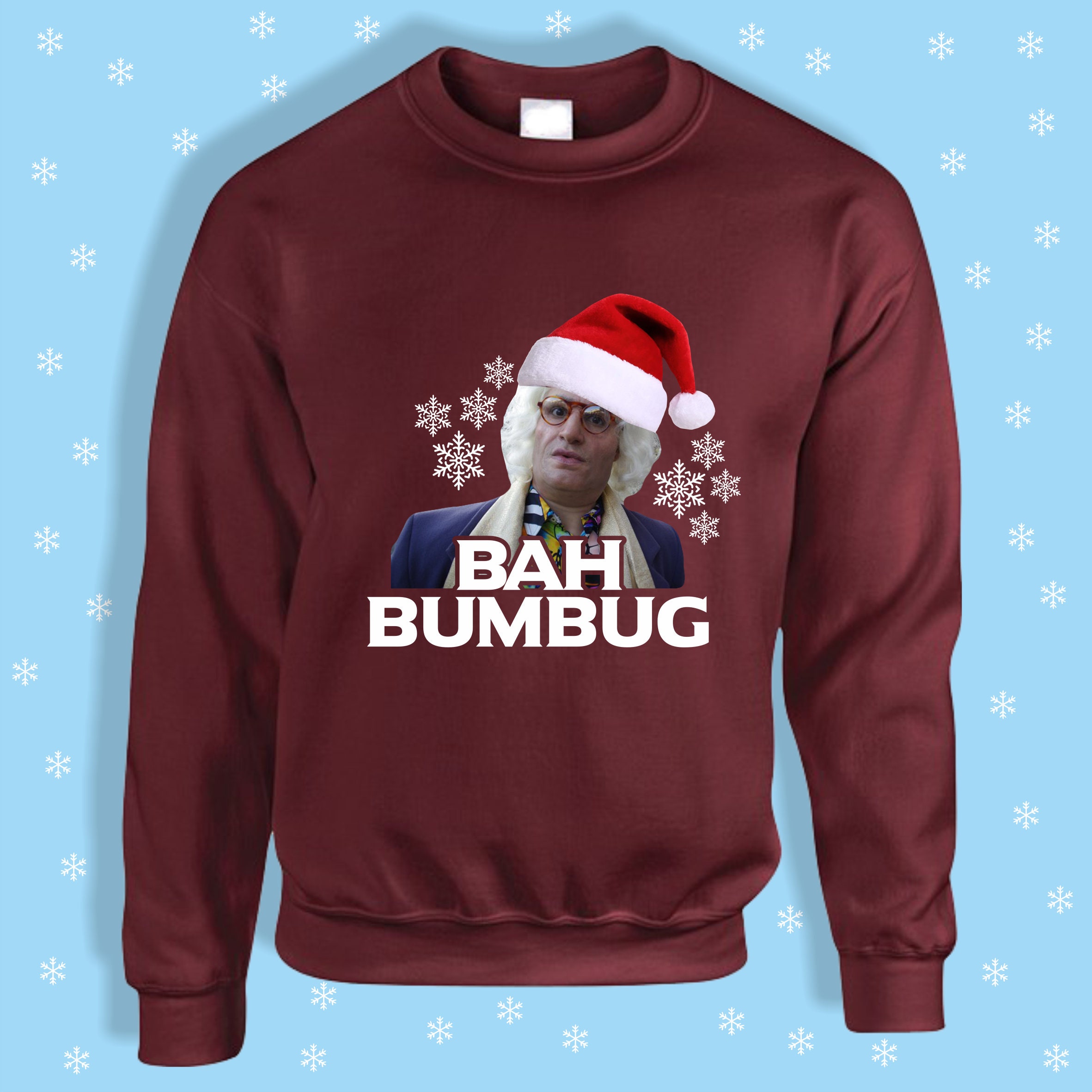 Brian Badonde Facejacker Funny Christmas Jumper sweatshirt Red navy black green grey blue Etsy UK