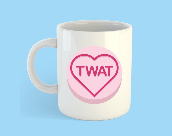 love hearts sweets twat mug | design | gift | heart | love | funny | digital | print | printed mug | illustration mug