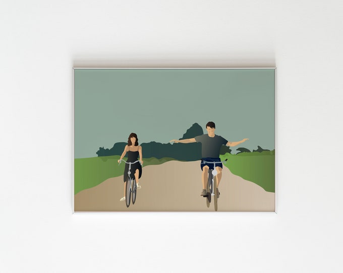 Normal People Bike Scene Wall Print/Decor/Illustration Sally Rooney No Hands