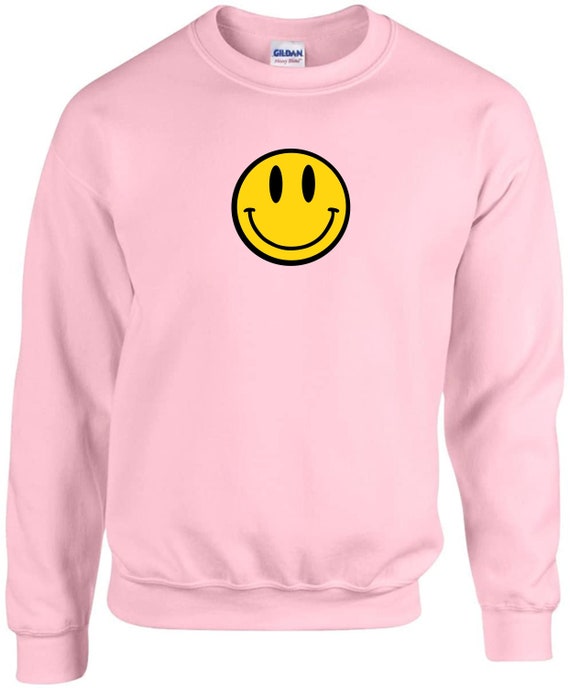 black and pink smiley face jumper