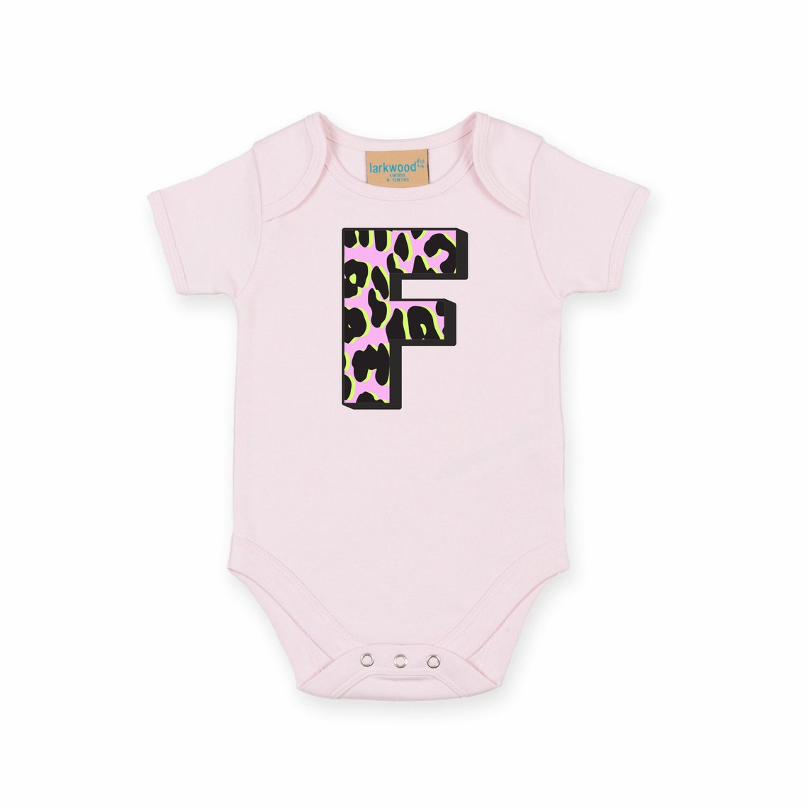LITTLE A - Eileen Leopard Print Babygrow - Baby Pink