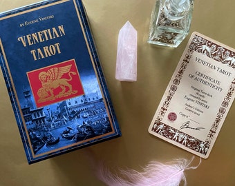 Venetian Tarot Deck, Divination Tarot Cards, Unique Illustrated Occult Cards for Tarot Reading Inspired by History of the Venetian Carnival