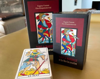 Mini Tarot de Marseille of the New Incarnation, Tarot of Marseilles deck with Fully Illustrated Minors Arcana created according TdM system