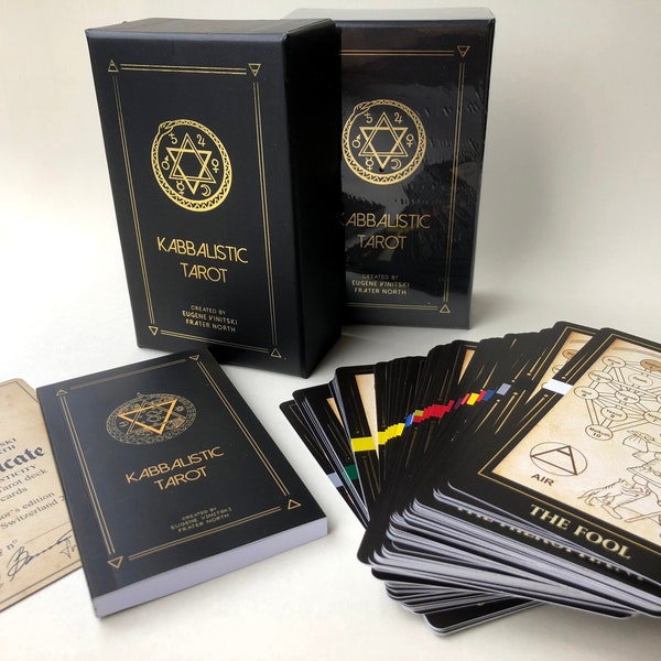 Kabbalistic Tarot Deck, Divination Cards, Unique Illustrated Occult Cards for Tarot Reading, Kabbalah Cards for Prediction and Meditation