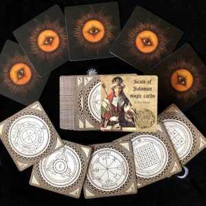 Selos de Salomão Cartas Mágicas, Talismãs do Rei Salomão, Chave do Rei Salomão, Cartas Mágicas de Adivinhação, Selos Cabalísticos Ocultos Amuletos