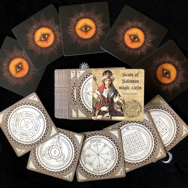Seals of Solomon Magic Cards, Talismans of King Solomon, Key of Solomon the King, Magic Divination Cards, Occult Kabbalistic Seals Amulets