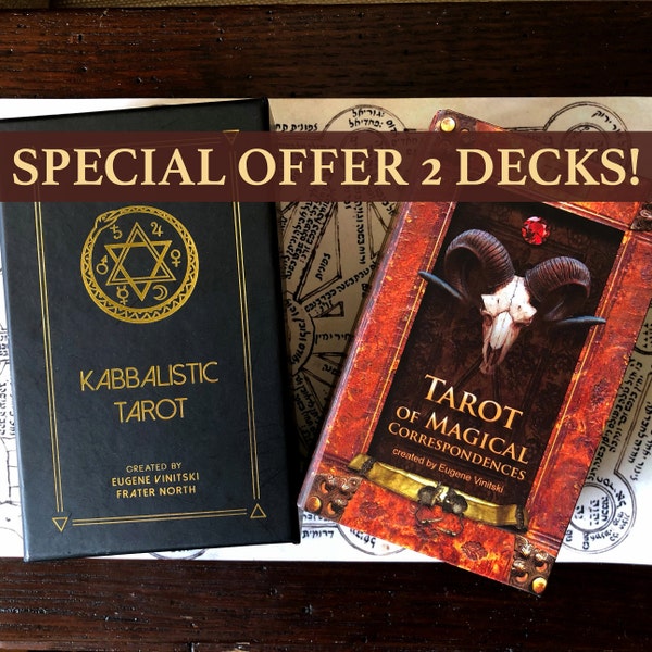 Special offer! The set of Tarot of Magical Correspondences and Kabbalistic Tarot, Divination Card Decks, Illustrated Occult and Magic Cards