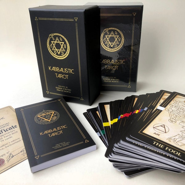 Kabbalistic Tarot Deck, Divination Cards, Unique Illustrated Occult Cards for Tarot Reading, Kabbalah Cards for Prediction and Meditation