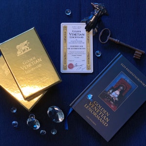 Golden Venetian Lenormand Oracle Divination Cards, Unique Illustrated Occult Deck for Cards Reading Inspired by History of Venetian Carnival