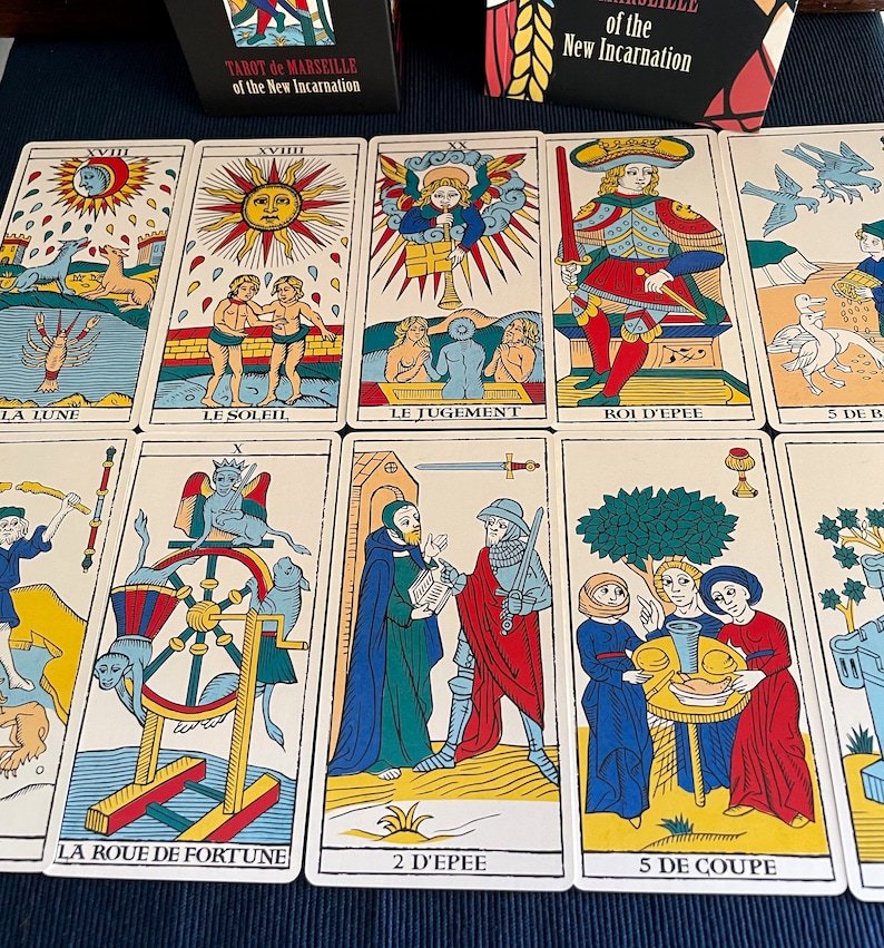 Tarot de Marseille of the New Incarnation, Tarot of Marseilles type deck with Fully Illustrated Minors Arcana created according TdM system image 8