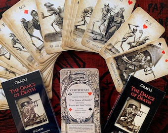 Dance of Death Oracle Cards, Danse Macabre Deck, Unique Occult Divination Cards for Fortune Telling based on lithographs of Hieronymus Hess