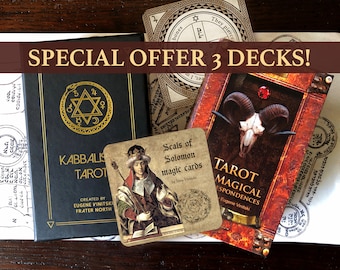 Special offer! The set of three Occult Divination decks Tarot of Magical Correspondences, Kabbalistic Tarot and Seals of Solomon Magic Cards