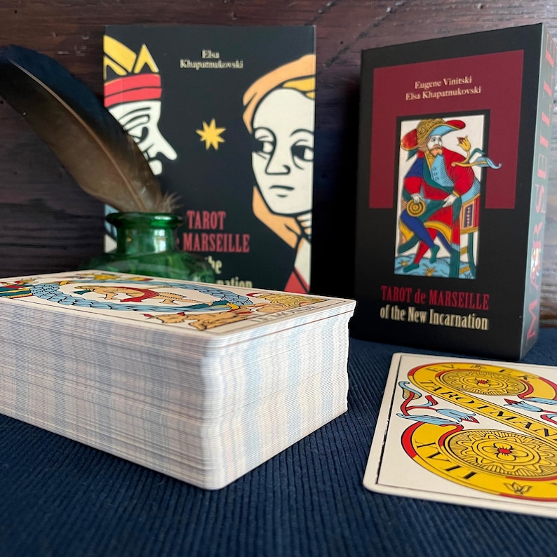 Tarot de Marseille of the New Incarnation, Tarot of Marseilles type deck with Fully Illustrated Minors Arcana created according TdM system image 1