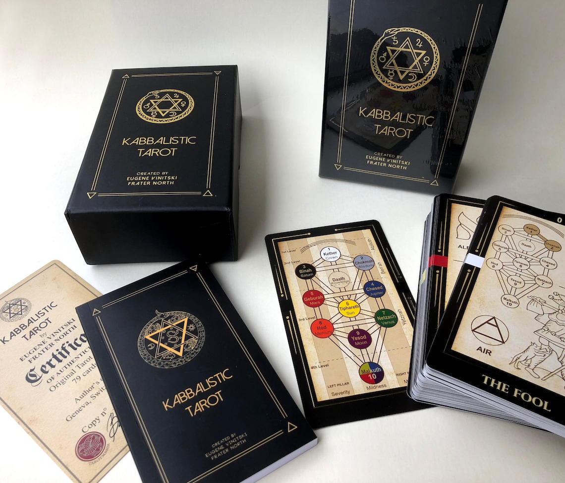Kabbalistic Tarot Deck Divination Cards Unique Illustrated Etsy