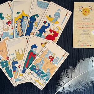 Tarot de Marseille of the New Incarnation, Tarot of Marseilles type deck with Fully Illustrated Minors Arcana created according TdM system image 7