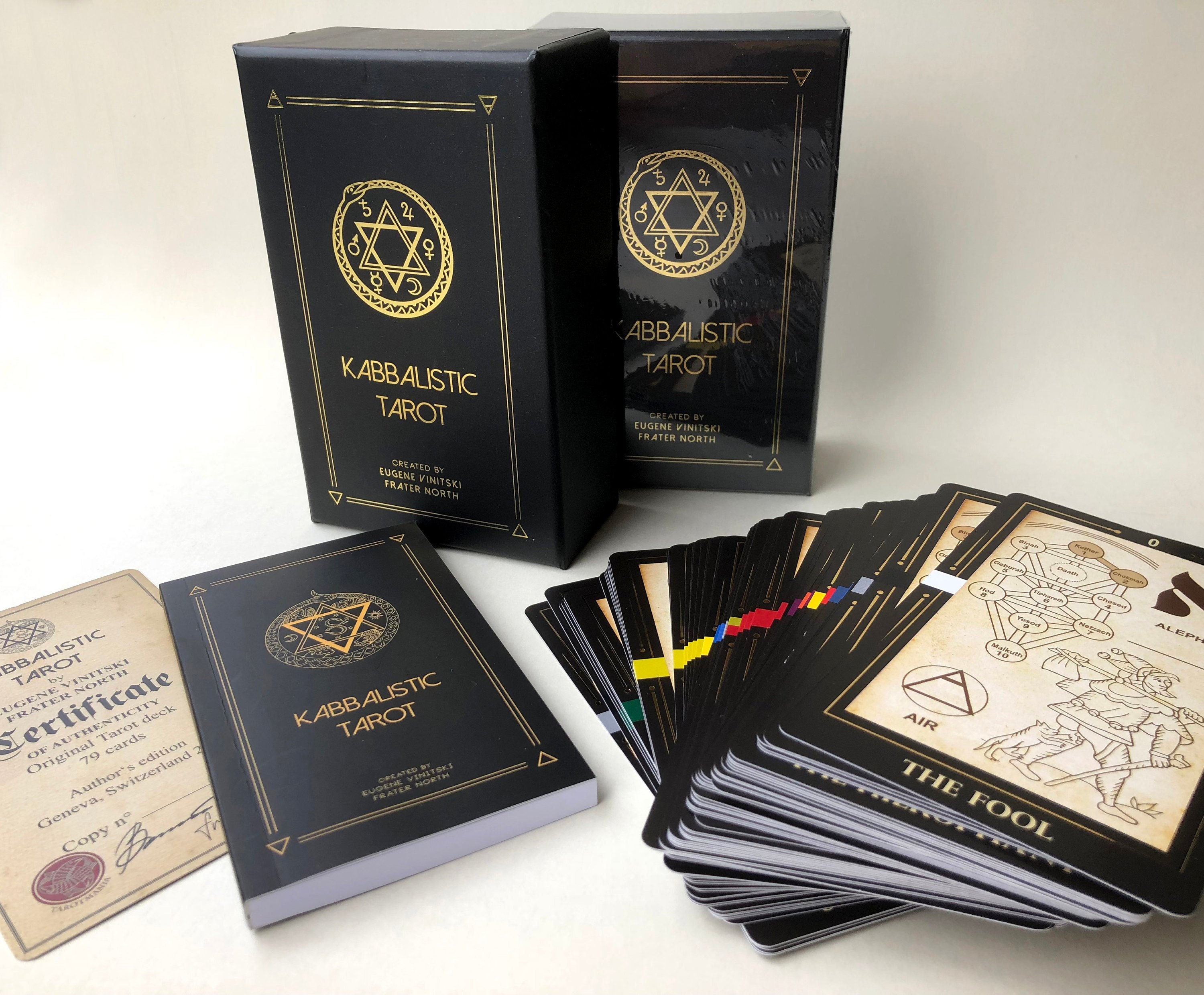 Kabbalistic Tarot Deck, Divination Cards, Unique Illustrated Occult C…