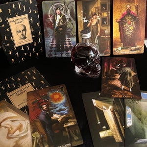 Madhouse Tarot Deck, Divination Cards, Unique Illustrated Occult Cards for Tarot Reading, Metaphoric cards of Association, Shadow Cards image 6