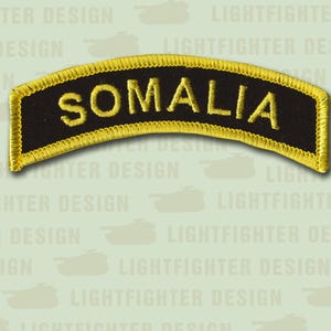 Somalia Tab (CVMA Style) Tab - 3 1/2&quot; X 1&quot; - Battle of Mogadishu - Black Hawk Down - TF Ranger - Operation Gothic Serpent - Wax Backing - MC