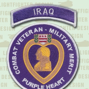 Purple Heart Patch with IRAQ Wounded Tab