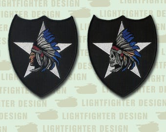 Pair of 2nd Infantry Division /"Indian Head/" and Indian Skull Head/" patches 2ID