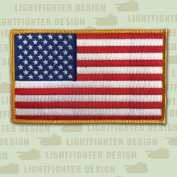 US American Flag Patch Hook and Loop Backing