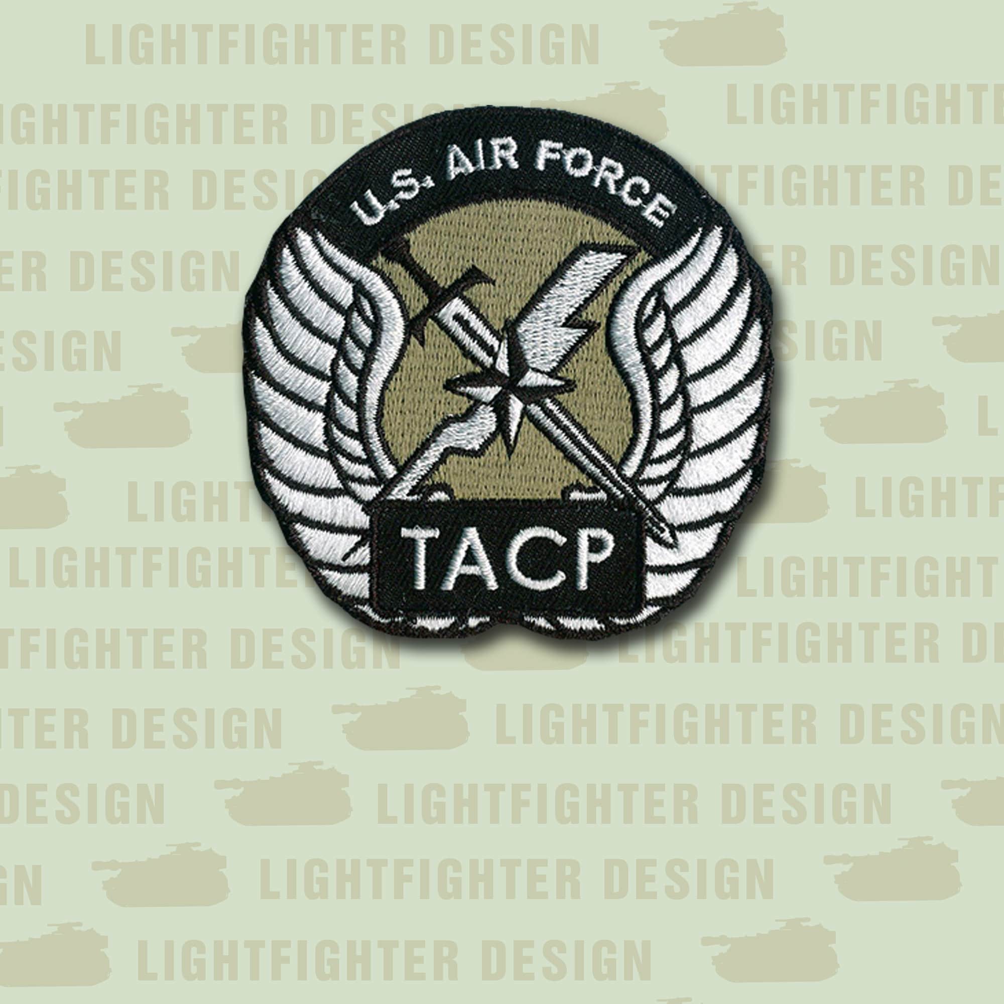 USAF TACP Embroidered Patch With Hook and Loop Backing - 2 3