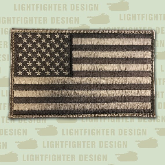 United States FLAG Patch MIRROR IMAGE//DESERT TAN /& BROWN 2/" X 3 3//8/" US U.S