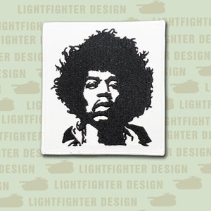 Rock & Roll Jimi Embroidered Patch - 4 X 4&quot; with Iron on Backing - Hippy - Woodstock - Rock and Roll - Guitar Rock - Classic Rock - Hendrix