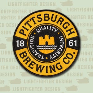 Black & Gold PBC Embroidered Patch - Pittsburgh Beer 4.5&quot;
