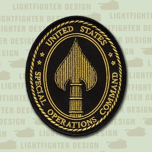 United States Special Operations Command (USSOC) Embroidered Patch – 4″ X 3 1/2" with wax back