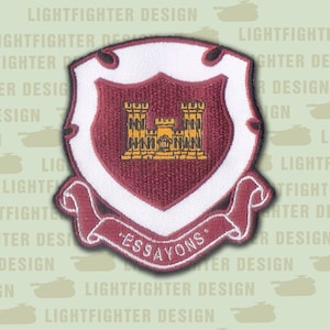 US Army Engineer - Essayons - (WAX Backing) - US Army - Combat Engineer - 3 3/8&quot; X 3 1/4&quot; - Non Merrowed Edge - Airborne - Ranger - S. F.