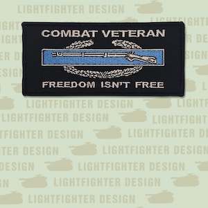 Combat Infantry Embroidered Patch: Freedom Isn&#39;t Free, Hook & Loop Back