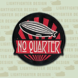 Rock & Roll &quot;NO QUARTER&quot; Embroidered Patch - 4 1/2&quot; Diameter Wax Backed With Merrowed Edge - Stand and Fight - Guitar Rock - Zeppelin - Led
