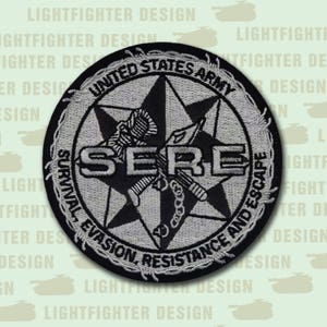 U. S. Army S.E.R.E. 4&quot; Embroidered Patch (Wax Backing) - SERE - Paratrooper - Airborne Ranger - Special Forces - Jump Master - Army Survival