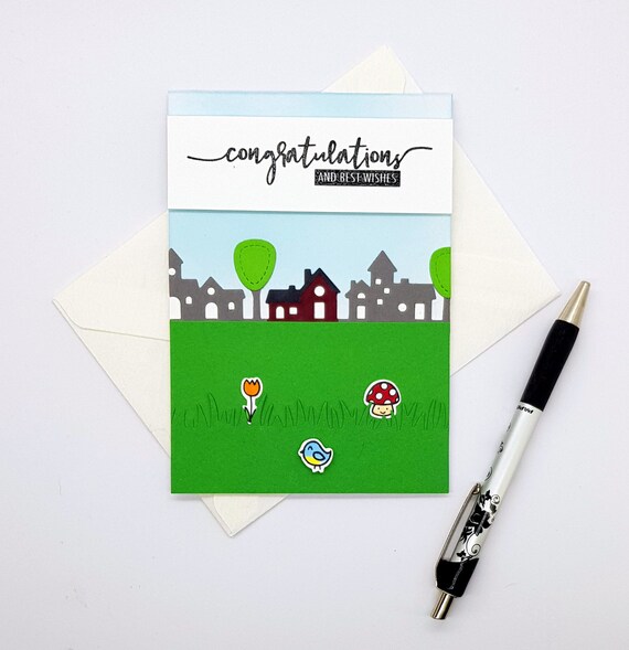 Felicitations Pour Votre Nouvelle Maison De Carte Carte De Etsy