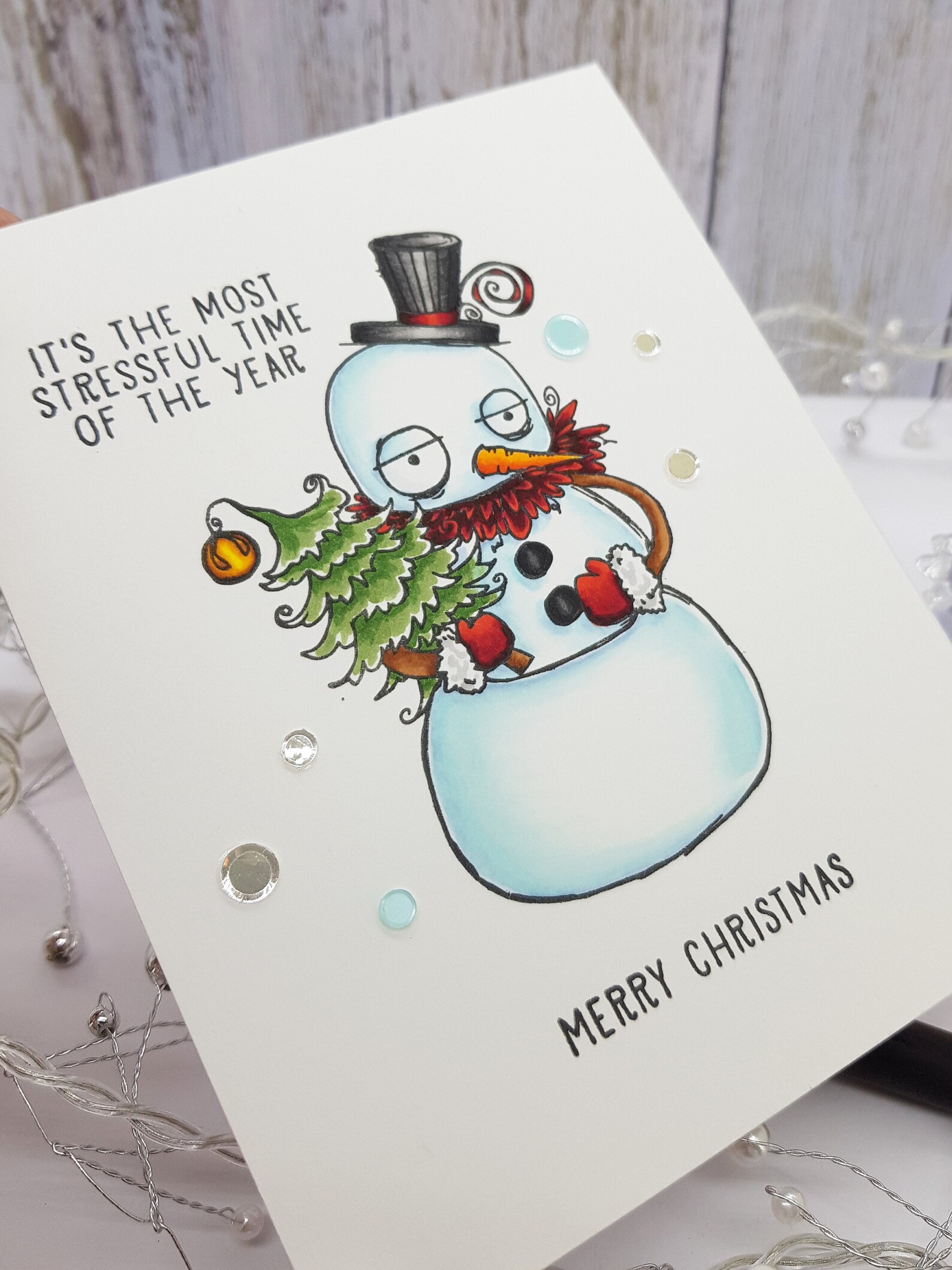 Sarcastic Snowman Christmas Card, Stressful Christmas Card, Funny Xmas ...