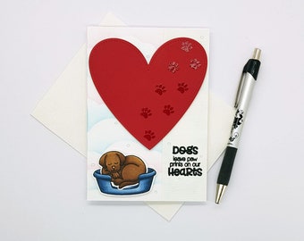 Heart Pet loss card, Dog loss card, Pet sympathy card, Dog sympathy card, Dog card, Sympathy card, Pet loss, Heart card, Pet Bereavement