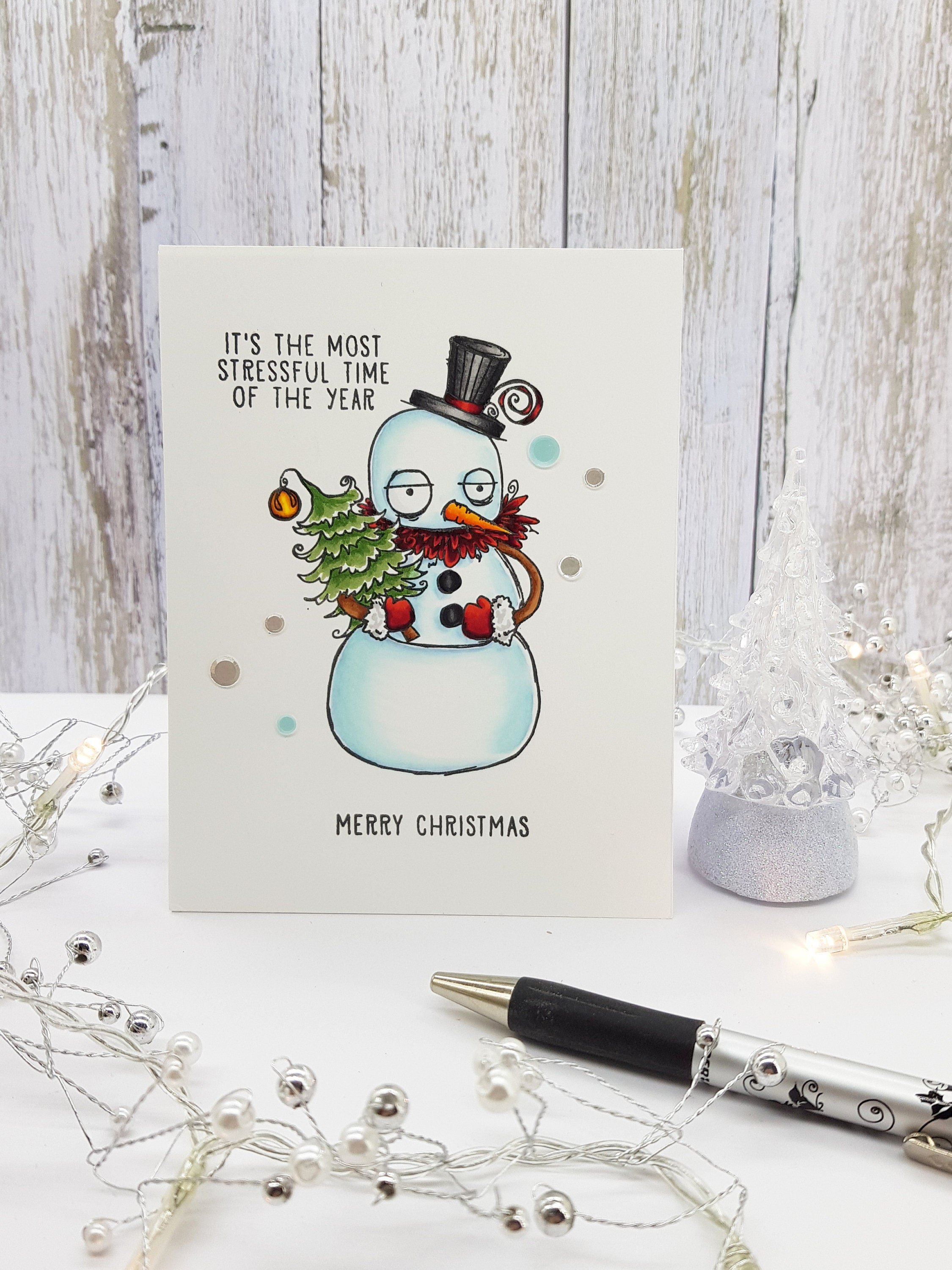 Sarcastic Snowman Christmas Card, Stressful Christmas Card, Funny Xmas ...
