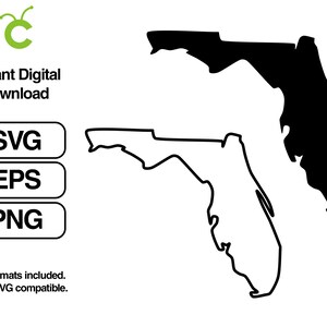 Florida State Form und Umriss SVG Instant Download Cricut Svg, Png, Eps