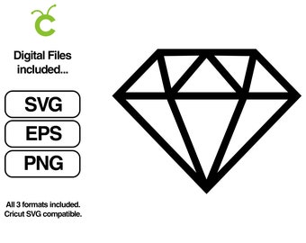 May include: Black and white outline of a diamond shape.