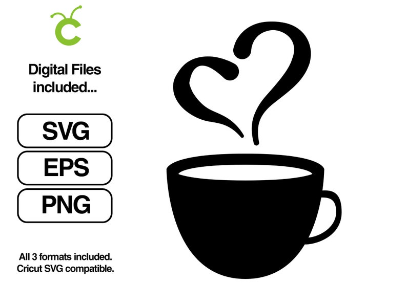 Download Eps Png Mug With Steam Heart Love Coffee Svg Instant Download Cricut Svg Art Collectibles Digital Vadel Com