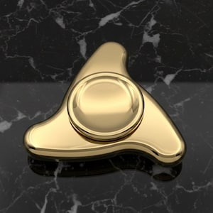 Spinet Elite Gold- Metal Designer Fidget Spinner Toy Hand EDC - Acciaio inossidabile rivestito in PVD - Cuscinetto in ceramica liscia R188, giri da 4 a 6 minuti