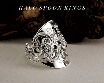 Stunning Norwegian Solid Silver Spoon Ring Fancy Pattern 1940 Perfect Gift Idea Limited Stock