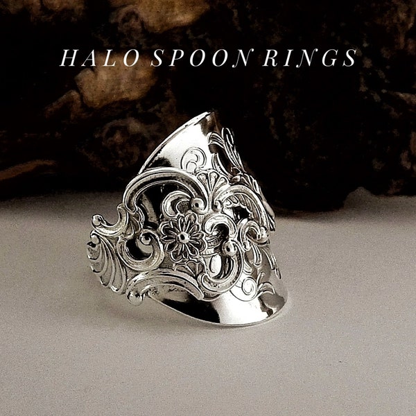 Stunning Norwegian Solid Silver Spoon Ring Fancy Pattern 1940 Perfect Gift Idea Limited Stock