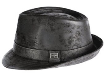 leather trilby hat