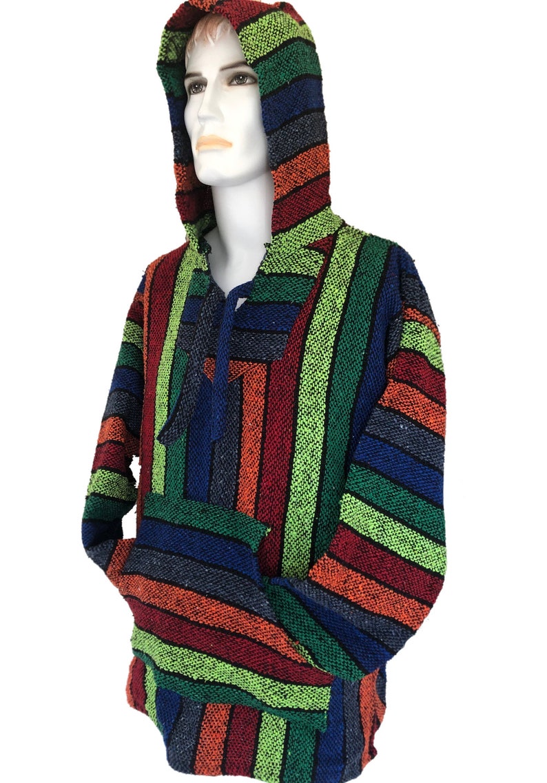 Hoodie Mexican Baja Jerga Drug Rug Jumper Pullover Top Surfer - Etsy