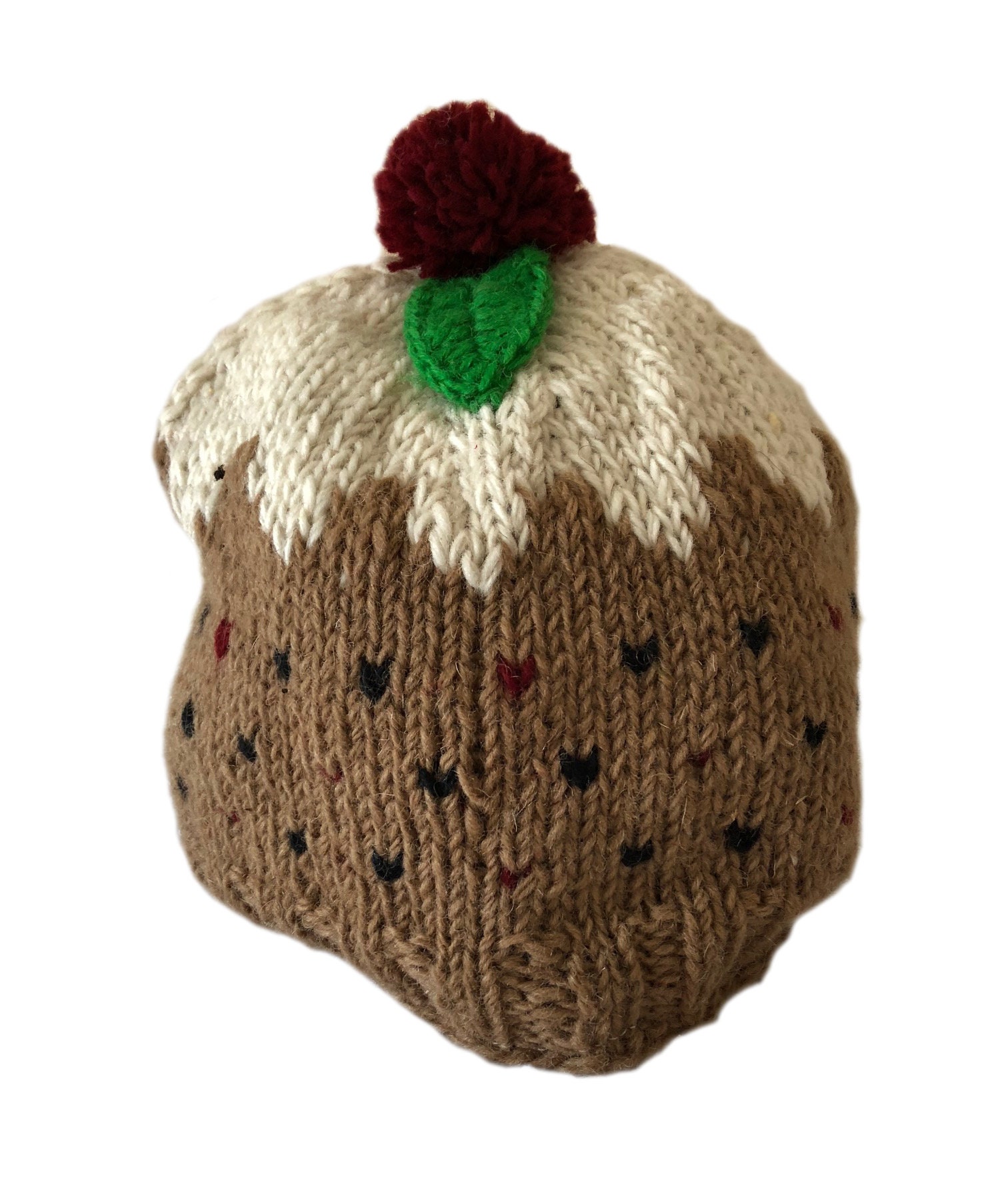 Christmas Adult Child Knitted Wool Xmas Pudding Hat Warm Etsy