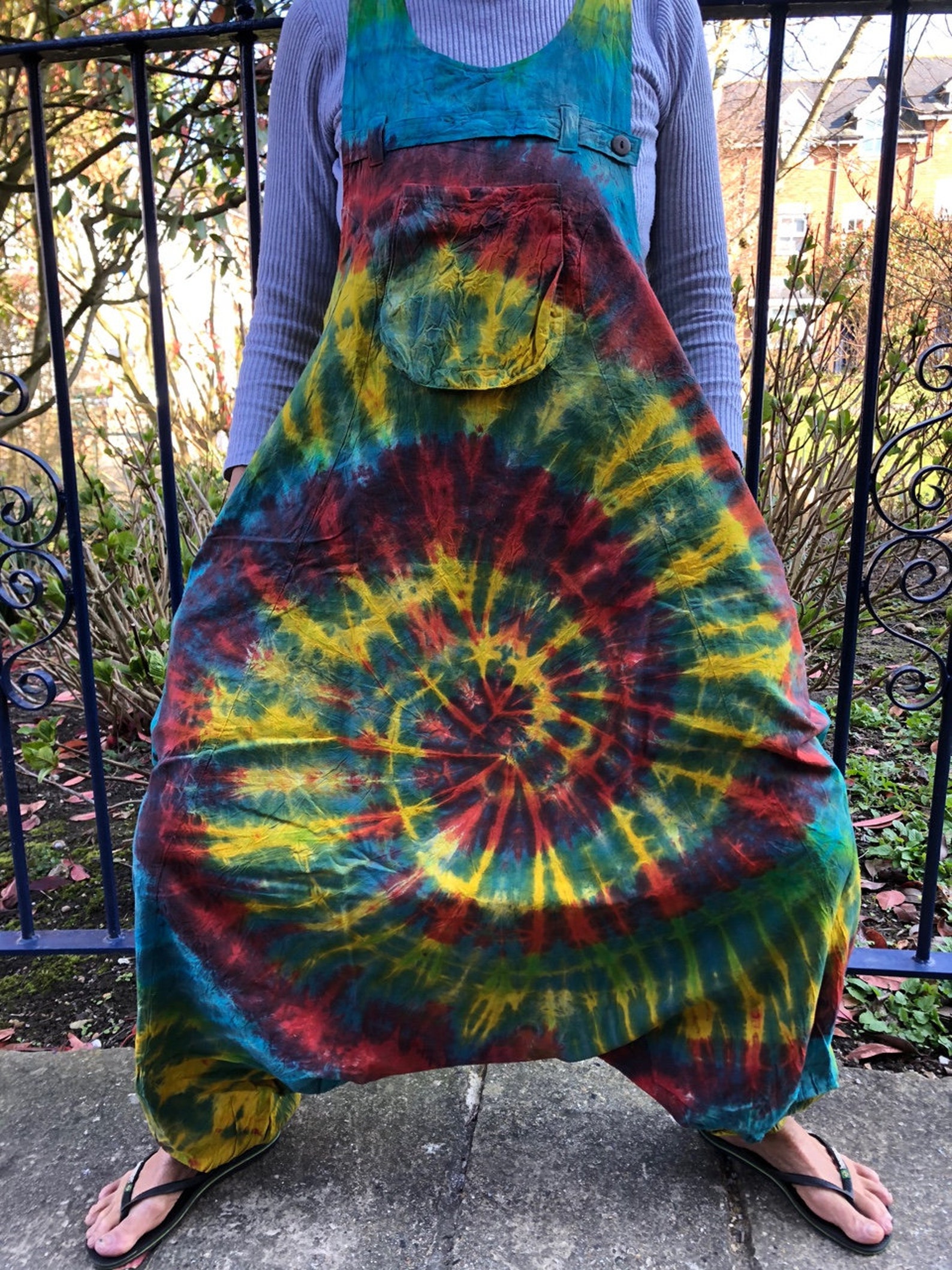 TieDye Ethnic Funky Hippy Festivals Boho Dungarees Harem Etsy