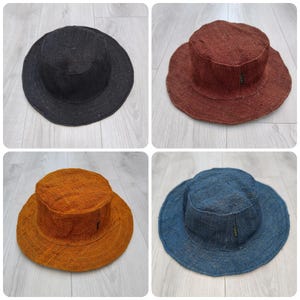 Natural Plain Hemp Eco Friendly Sun Hat Wide Shapeable Wire Brim Breathable Packable Lined Boho Hippie Summer Beach Men Women